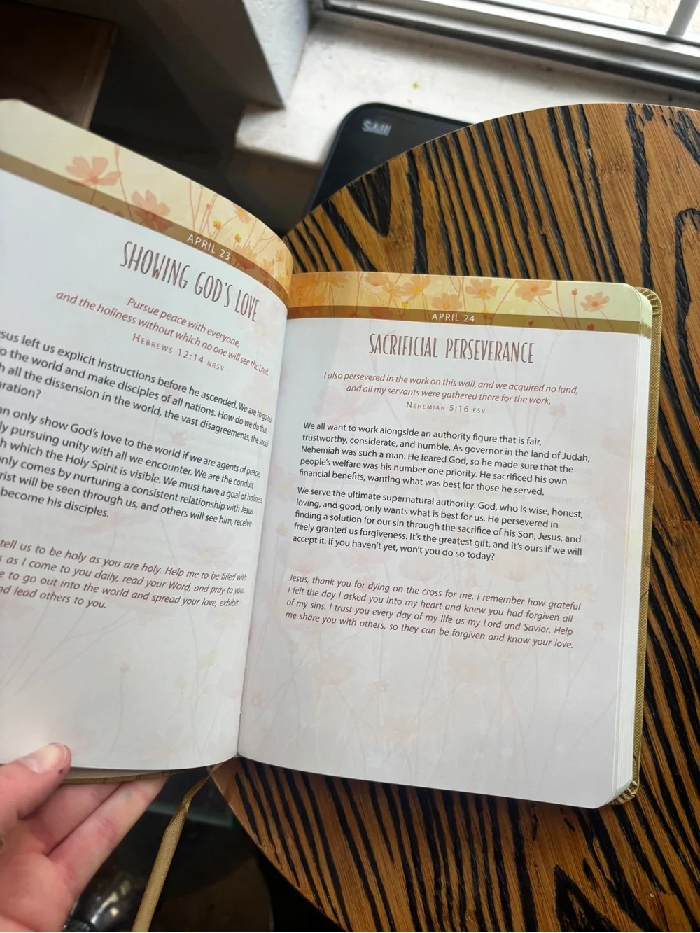 Be Still and Be Happy Devotional Journal - Brown Floral